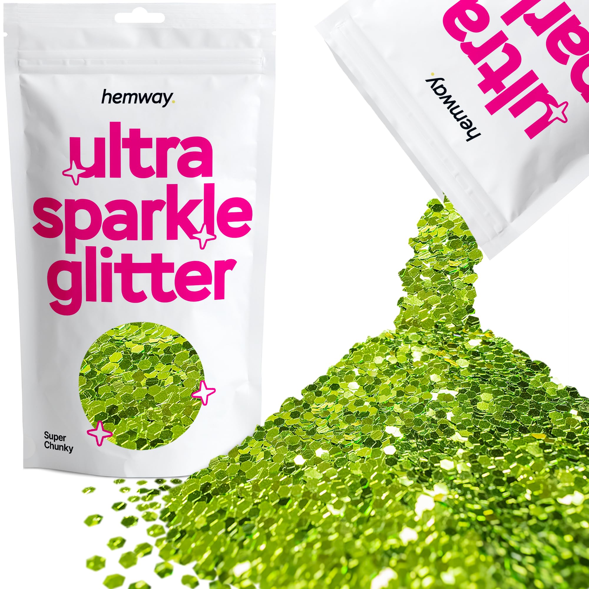 Hemway Ultra Sparkle Glitter Baby Pink Iridescent 100g Fine | Glitter for Arts & Craft, Makeup, Nail Art, Crafting, Card Making, Sparkle Decoration — view 14