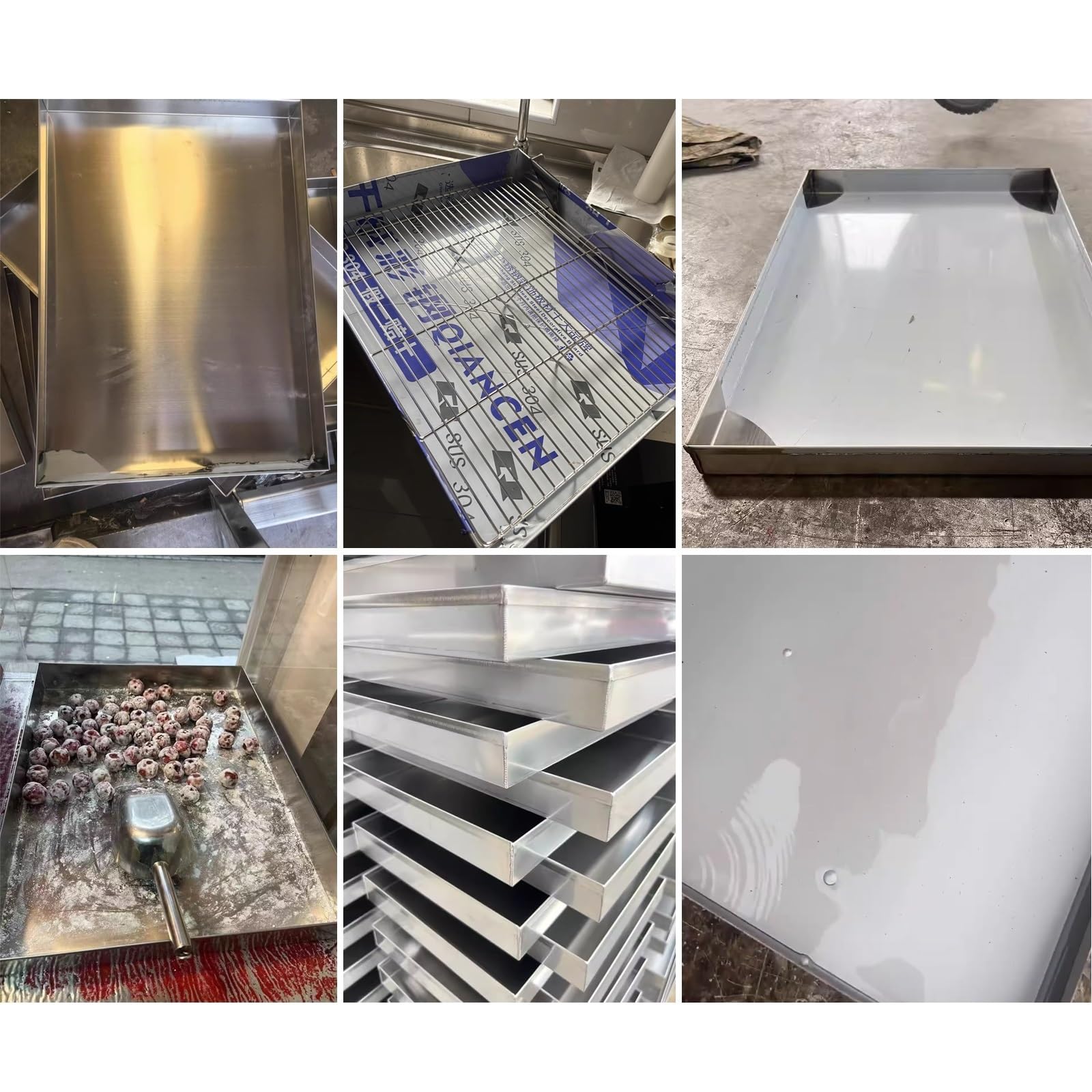Bandeja de Goteo de Aceite/Drenaje de condensado para Unidades de Aire Acondicionado y Calentadores de Agua eléctricos Acero Inoxidable 304 Rectangular Borde de 5 cm de Altura