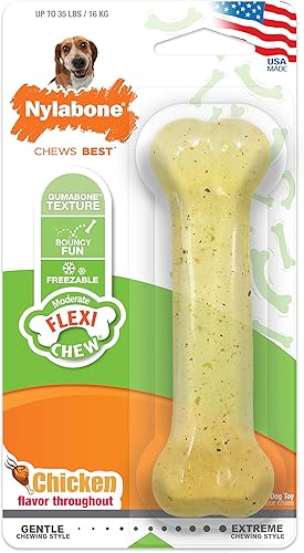 Nylabone Flex Moderate - Juguete masticable para perros de pollo medianolobo (1 unidad)