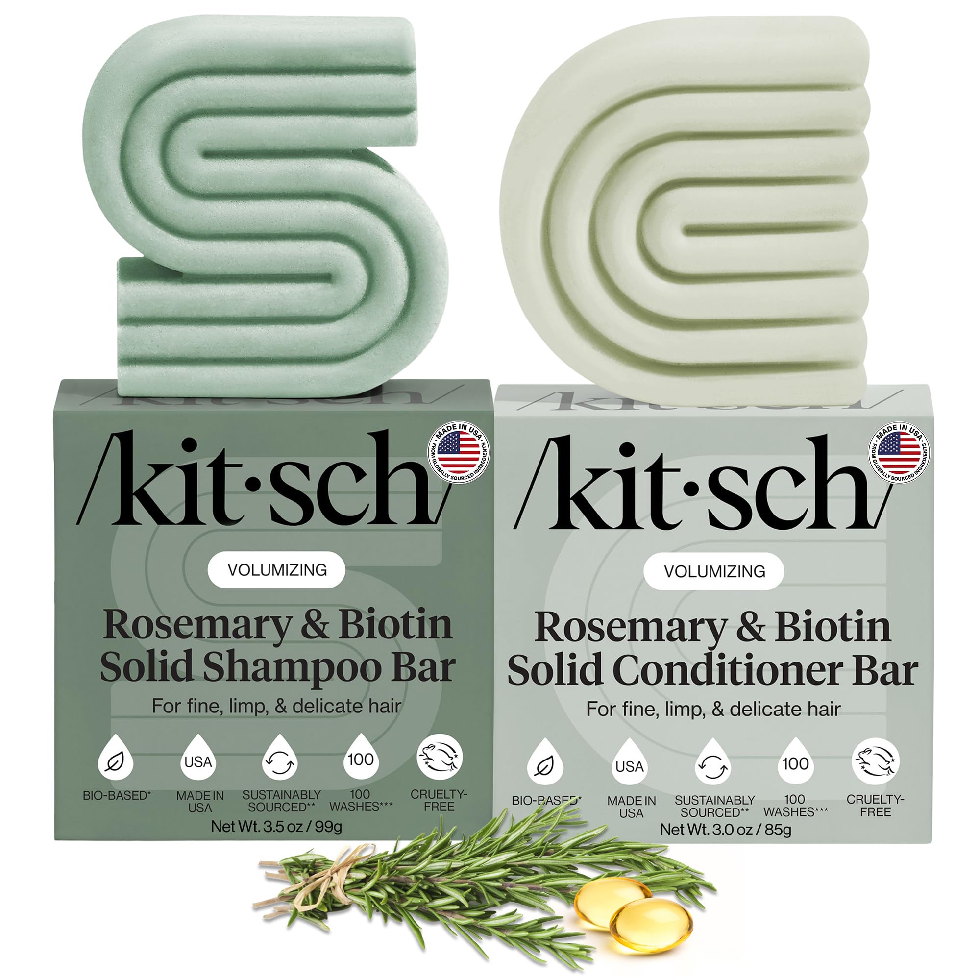 Kitsch Rosemary & Biotin Shampoo and Conditioner Set for Hair Growth