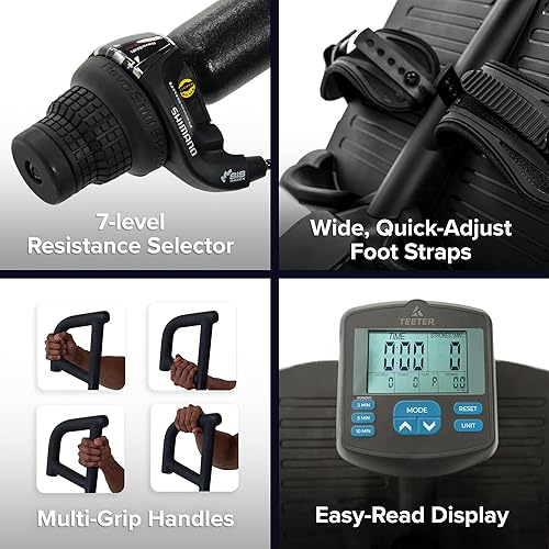 Miniatura 4 de Teeter Power10 Rower with 2-Way Magnetic Resistance Elliptical Motion - Indoor Rowing Machine w/HRM Connectivity, Teeter Move App - Free Classes &