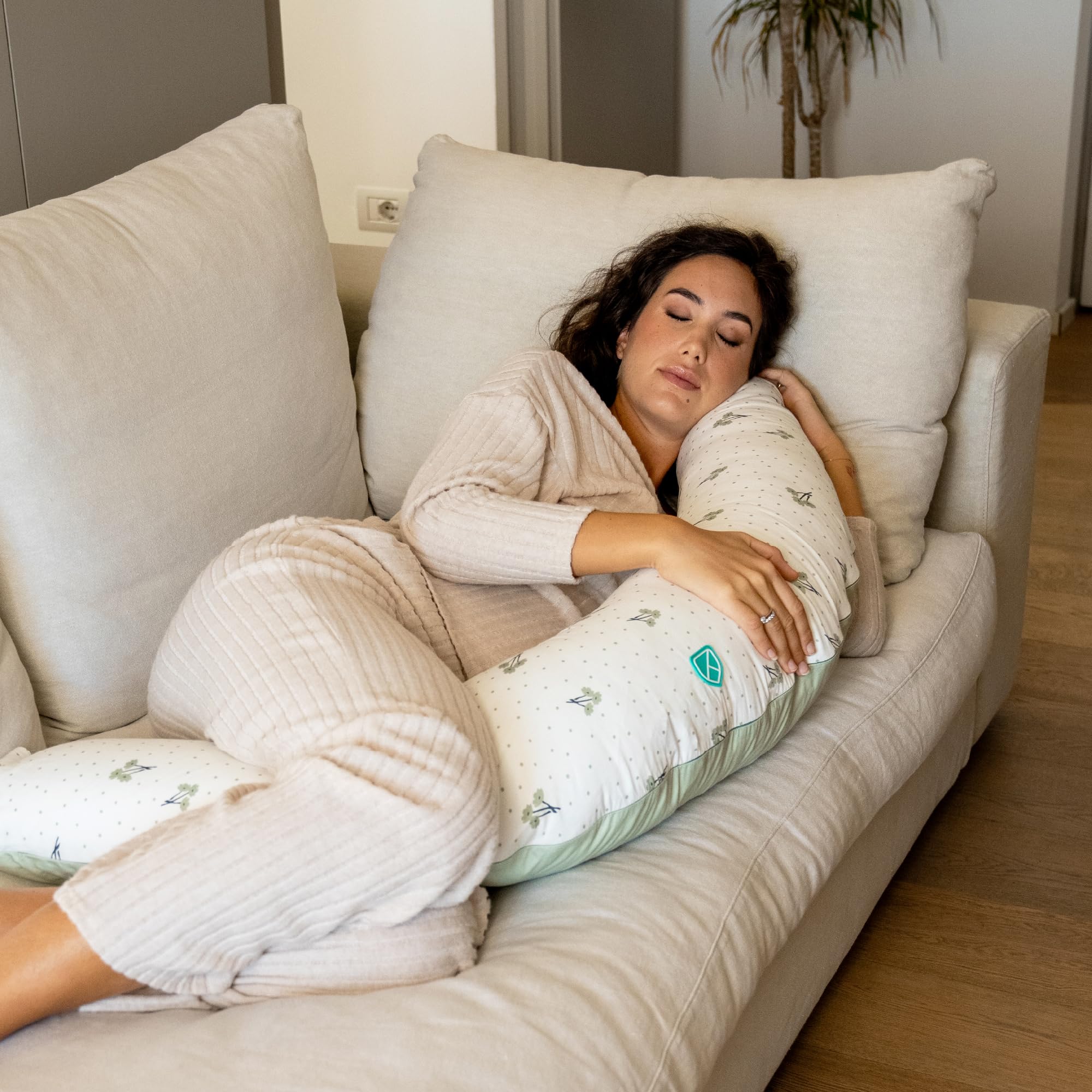 KOALA BABYCARE Cojin Lactancia Bebe y Almohada Embarazada para Dormir XL - Cojin Embarazada Multifuncion Funda Intercambiable 100% Algodón Desenfundable y Lavable