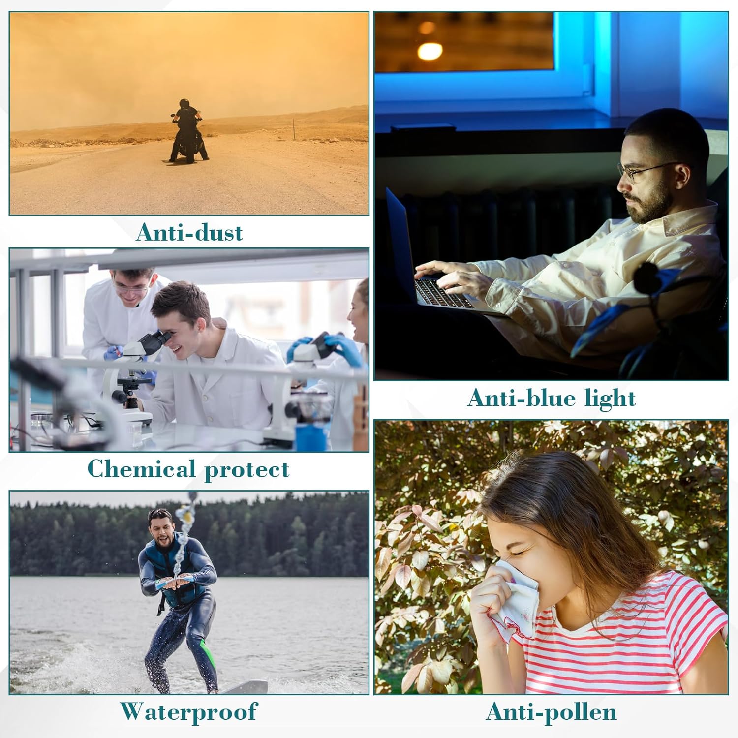 Safety Glasses Anti Fog Safety Goggles for Women Nurse Protective Eyewear, Anti Dust Protection Lab Glasses 5 Pcs image 4 of 7 B0DP7FYF8N