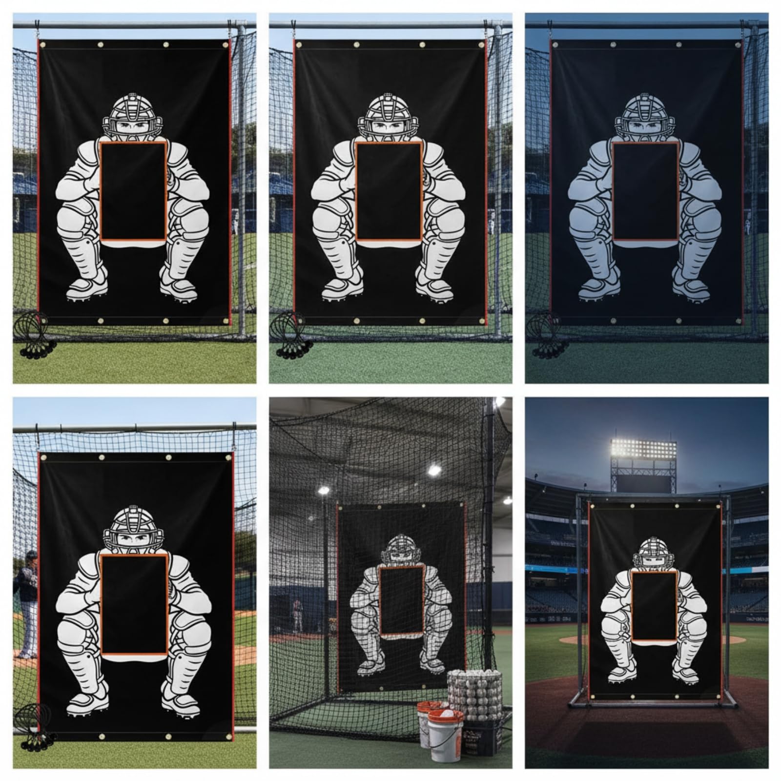 Red de Entrenamiento de Béisbol Diana de Lanzamiento Objetivo de Pitching de Strike con Construcción Resistente Oxford y Enfoque Realista del Receptor