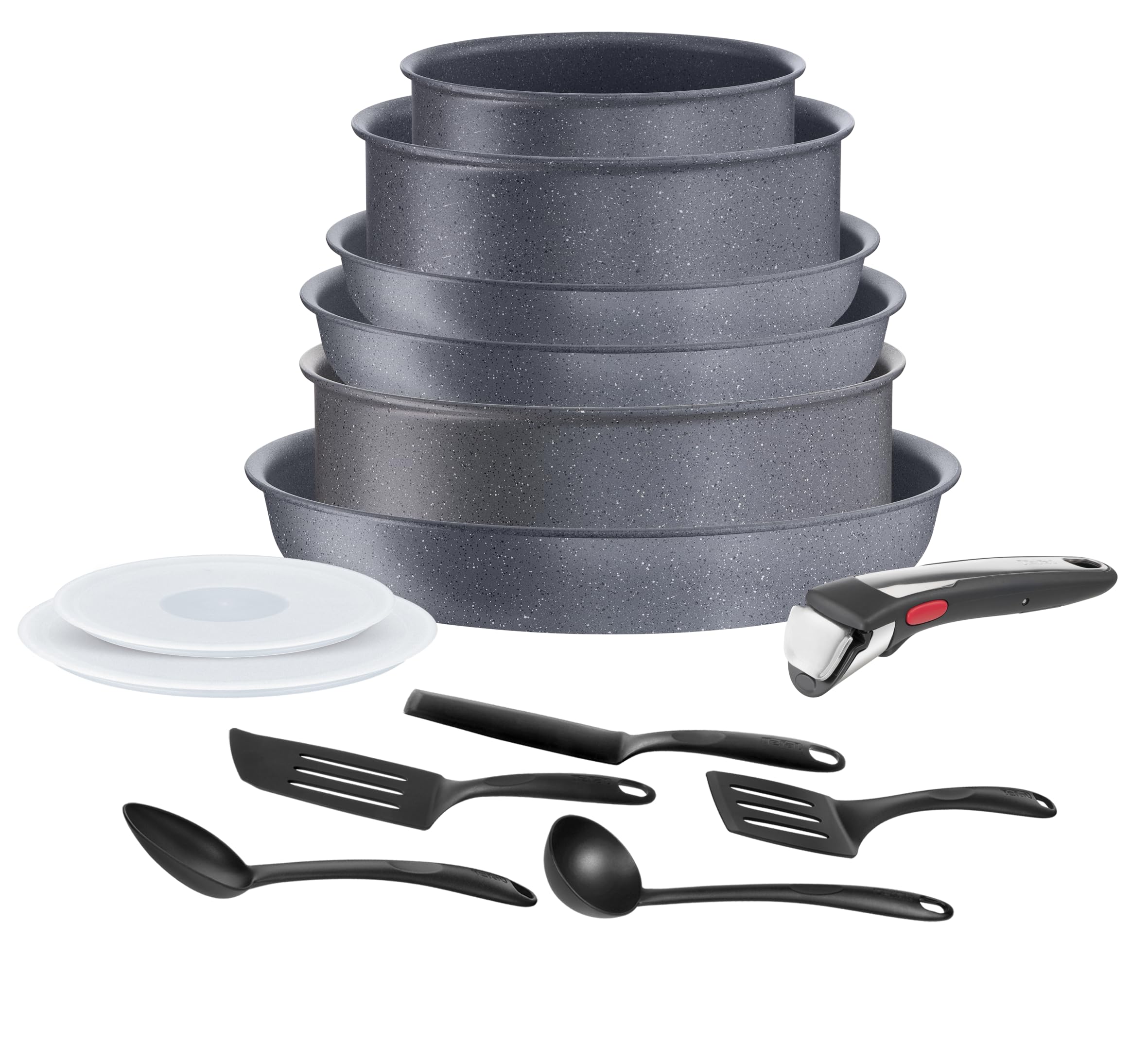 TEFAL Poele - Set di 2 padelle 24 28 cm + manico rimovibile Ingenio Eco Resist L3979102