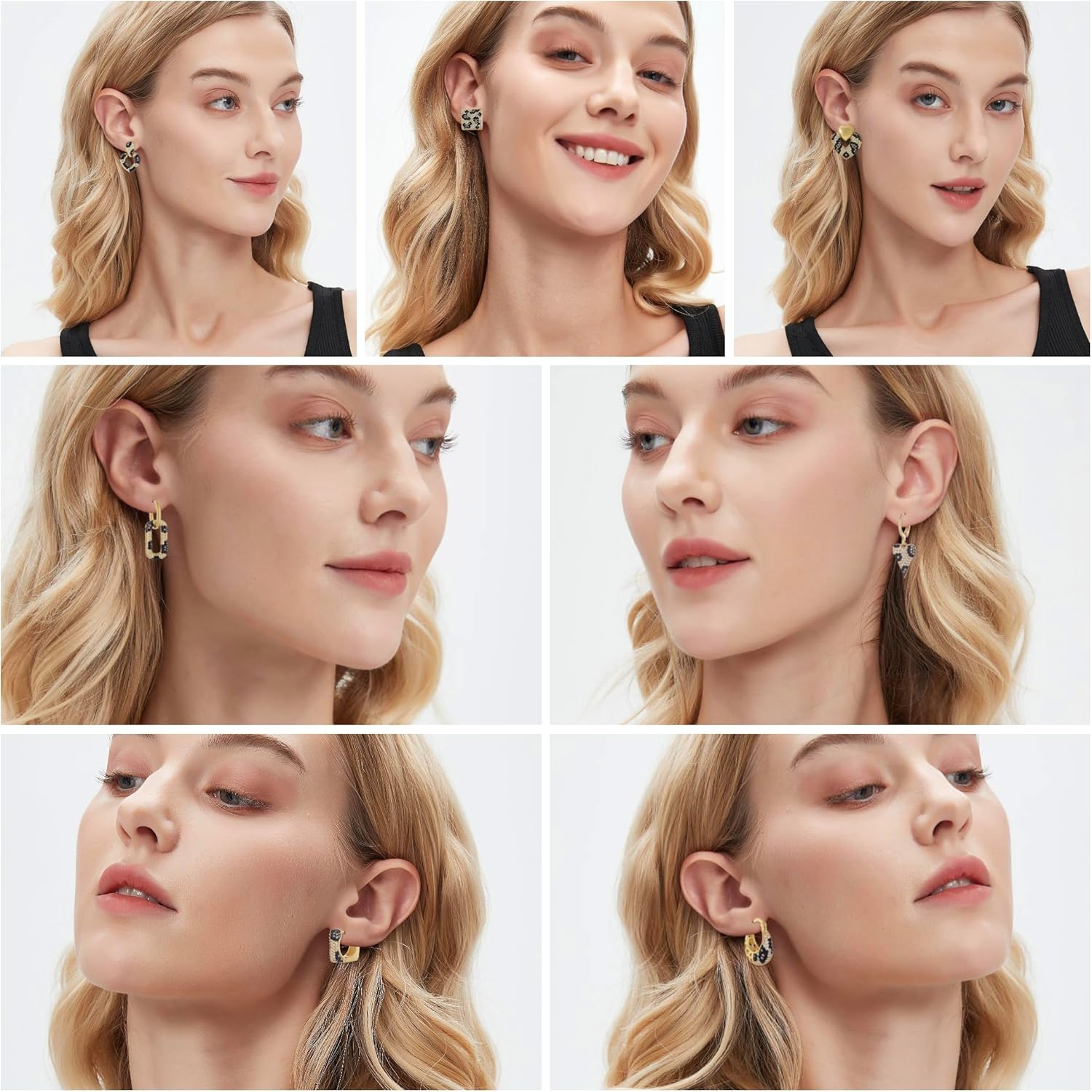 Leopard Print Earrings 22K Gold Plated Shiny CZ Huggie Hoop Earrings Hypoallergenic Women's Stud Earrings Animal Print Jewelry Gifts - Image 6