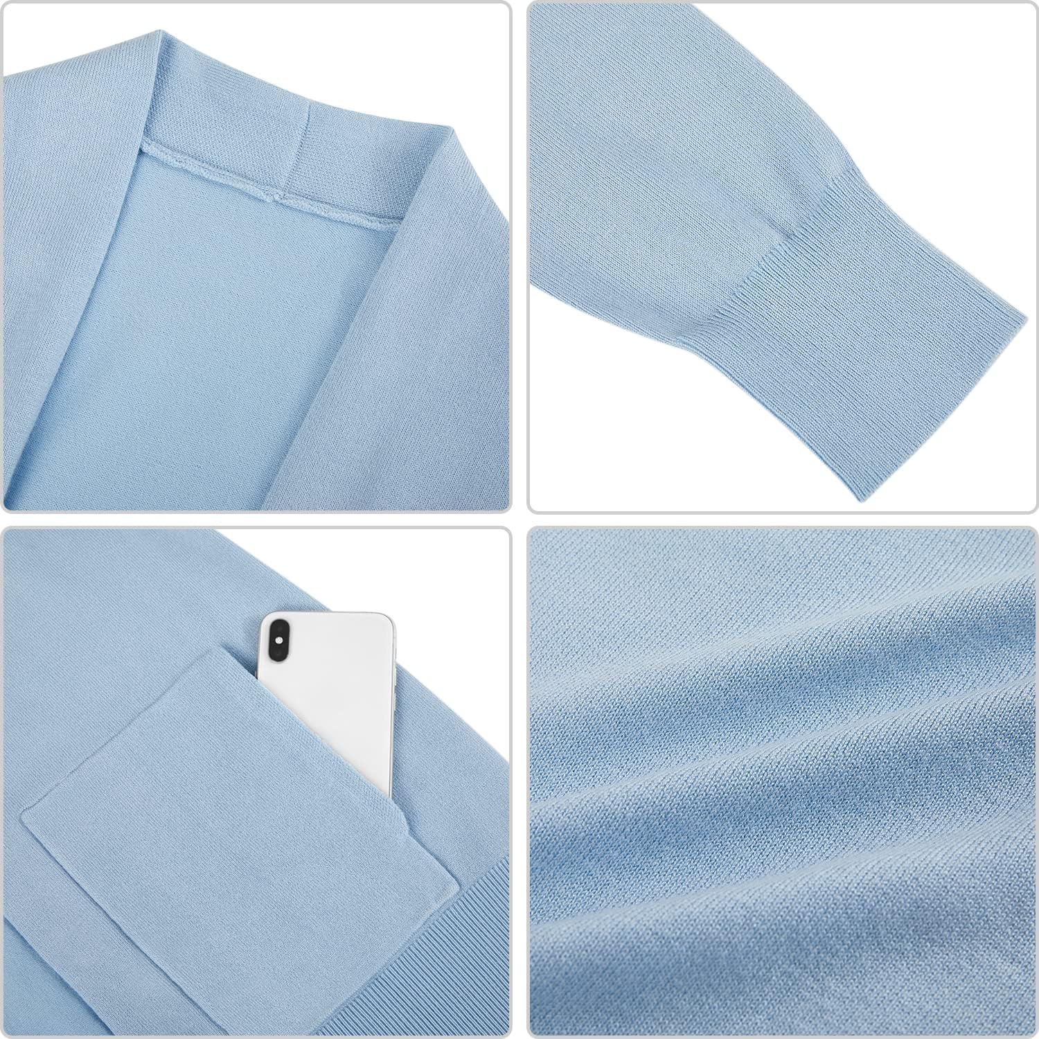 Yousify Womens Cardigan Sweater Long Sleeve Open Front Knit Cardigan Sweater with Pockets - Image 6