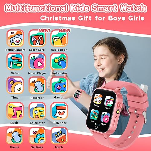 Miniatura 2 de Relojes Inteligentes para Niñas de 6-12 Años, 26 Juegos Pantalla Táctil Reloj para Niños con Cámara de Video Reproductor de Música Tarjetas de