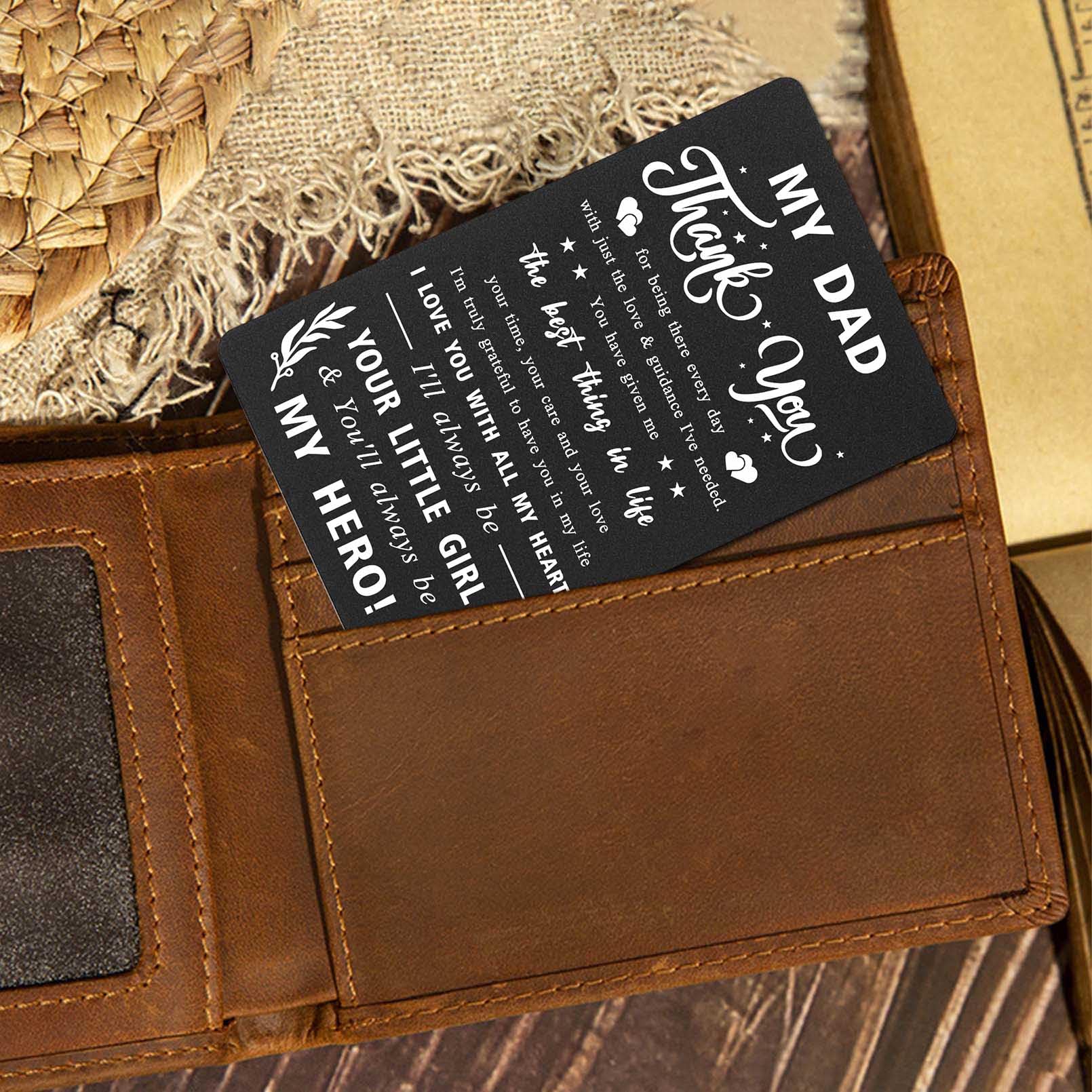 Regalo Personalizzato Padre Biglietto Portafoglio In Metallo Personalizzato Per Papà, Regalo Regalo Personalizzato Papà I Love You