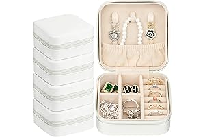 4 Pack White Small Jewelry Box: Bridesmaid Proposal, Mini Travel Case, Velvet Organizer