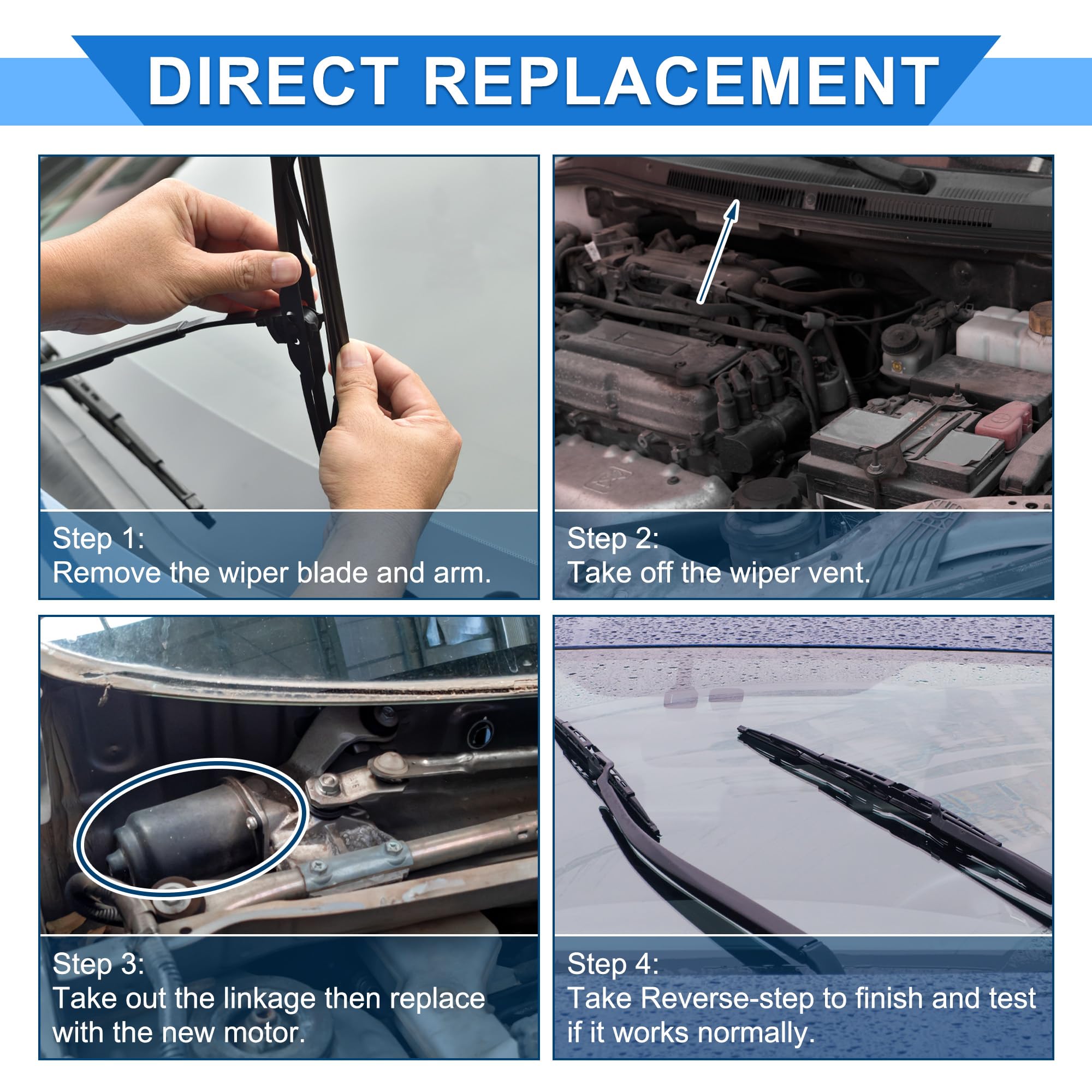1 pezzo Motore Tergicristallo per Hyundai I20 PB PBT Hatchback 2008-2023 Motore Tergicristallo Anteriore Sostituzione 5 Pin