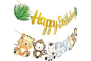 Jungle Animal Happy Birthday Banner