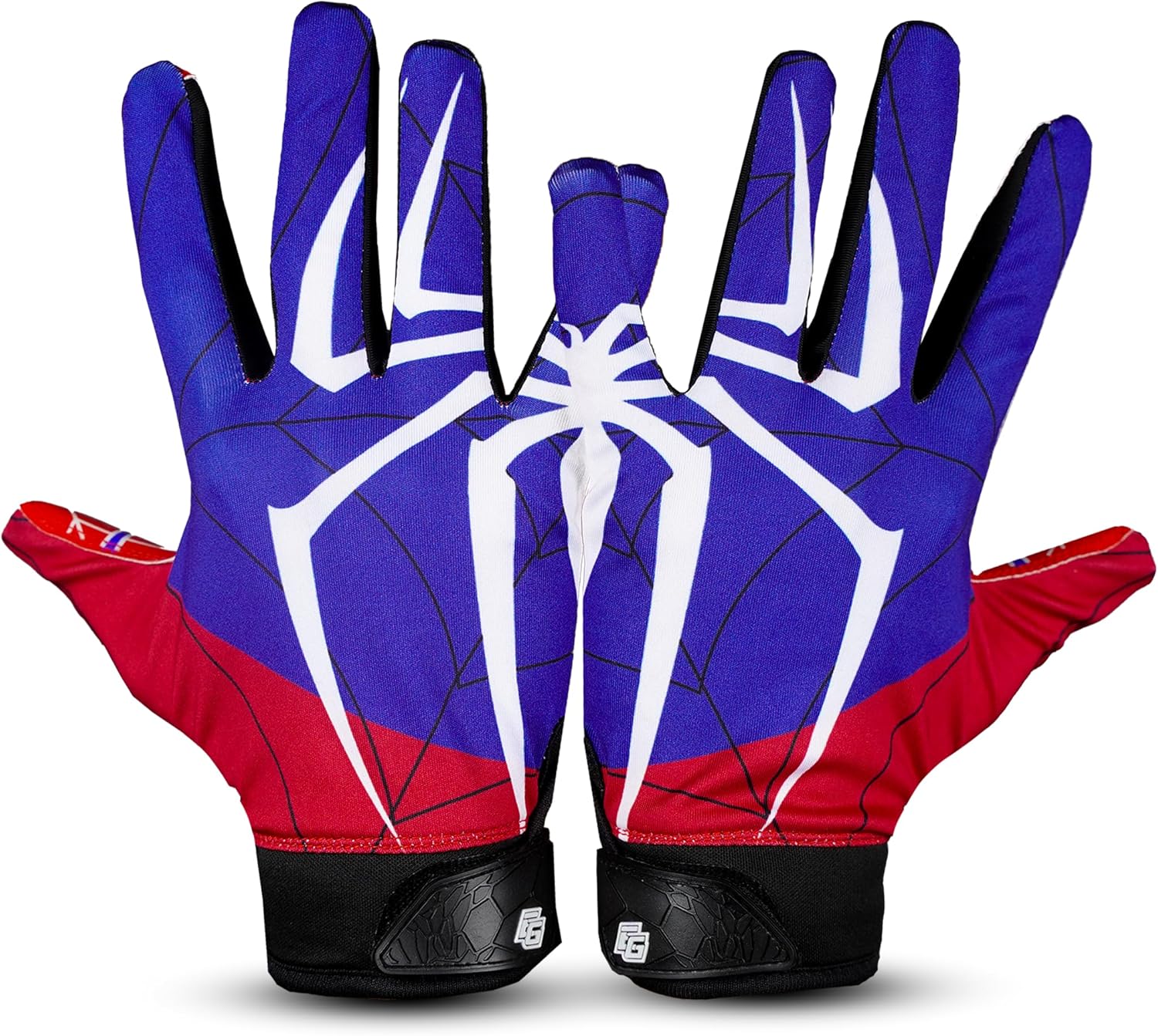 Repsters Tacky Spider Football Gloves - Elite Trendy Wide Receiver Gear – Extra Sticky Grip Football Gloves for Game Day, Training, High School and College - Adult and Youth Sizes