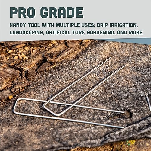Miniatura 5 de Squirrel Products Estacas de jardín en forma de U, grapas de jardinería de 6 pulgadas, estacas de calibre 11 para tela de paisajismo, 0.114 in, 5.9