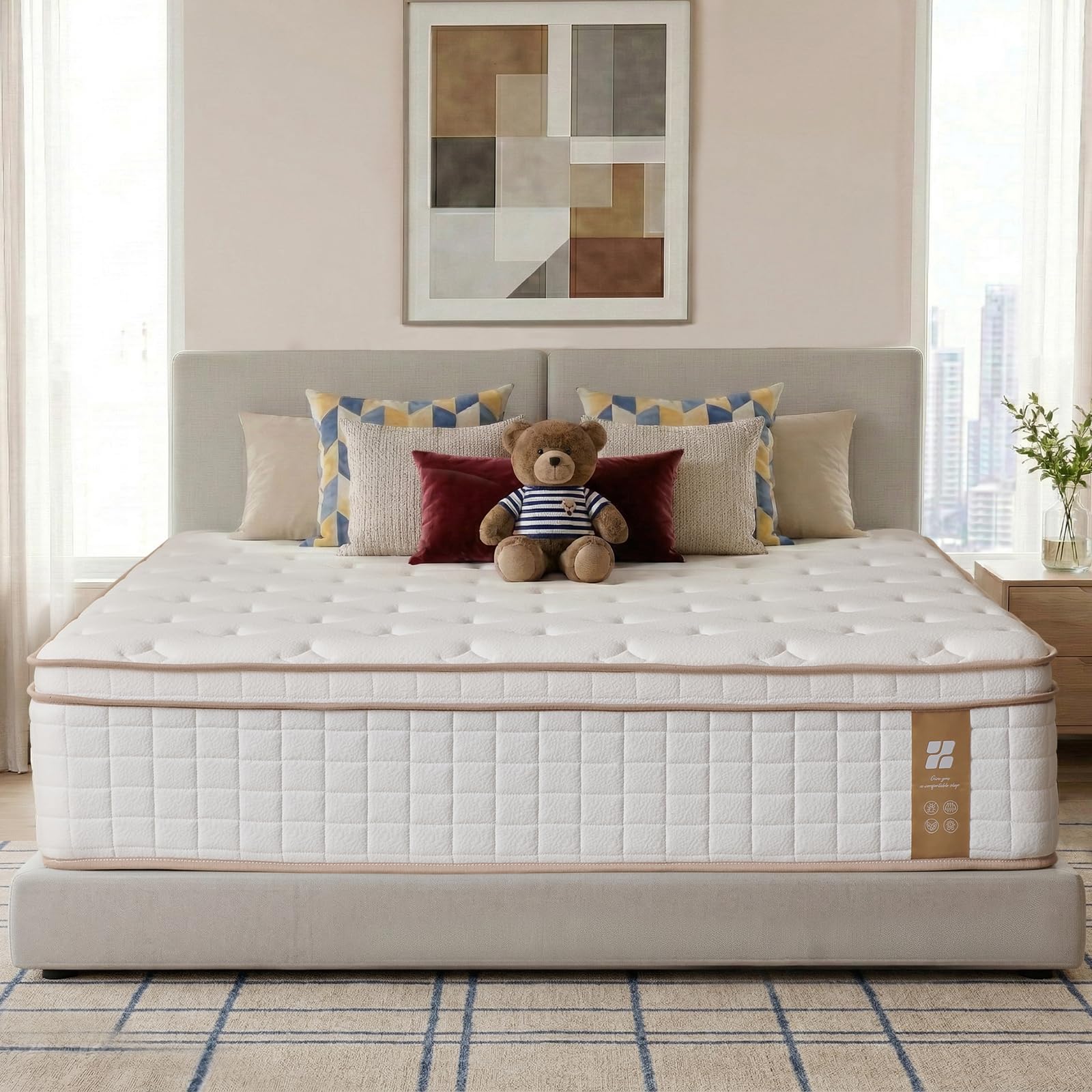 Profus 16 Inch King Size Mattress, Memory Foam King Mattress for Cool Night &amp; Pressure Relief, Medium Firm Feel with Strong Edge Support &amp; Motion Isolation, CertiPUR-US Certified Mattress in A Box