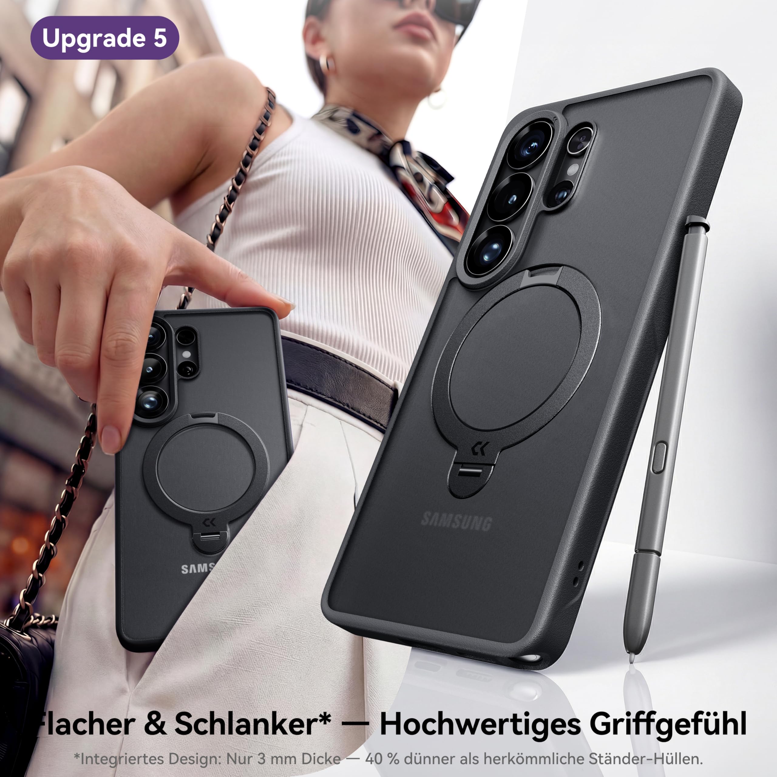 CASEKOO Offizielles Schwarz für Samsung Galaxy S26 Ultra Hülle, 6,9 Zoll