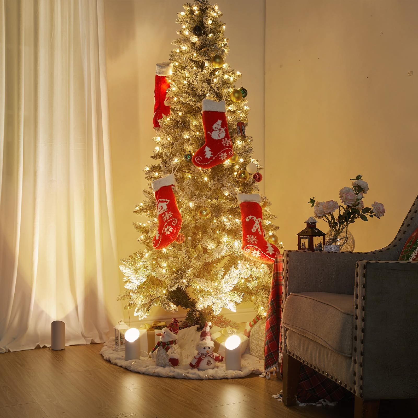 Brightown 2 Pack Floor Can Lights - 6000K LED Up Lights with Remote and Timer, 3 Color Temperatures and Dimmable Uplighting Spotlights for Dark Corner Sofa House Plant Wall Artwork Indoor