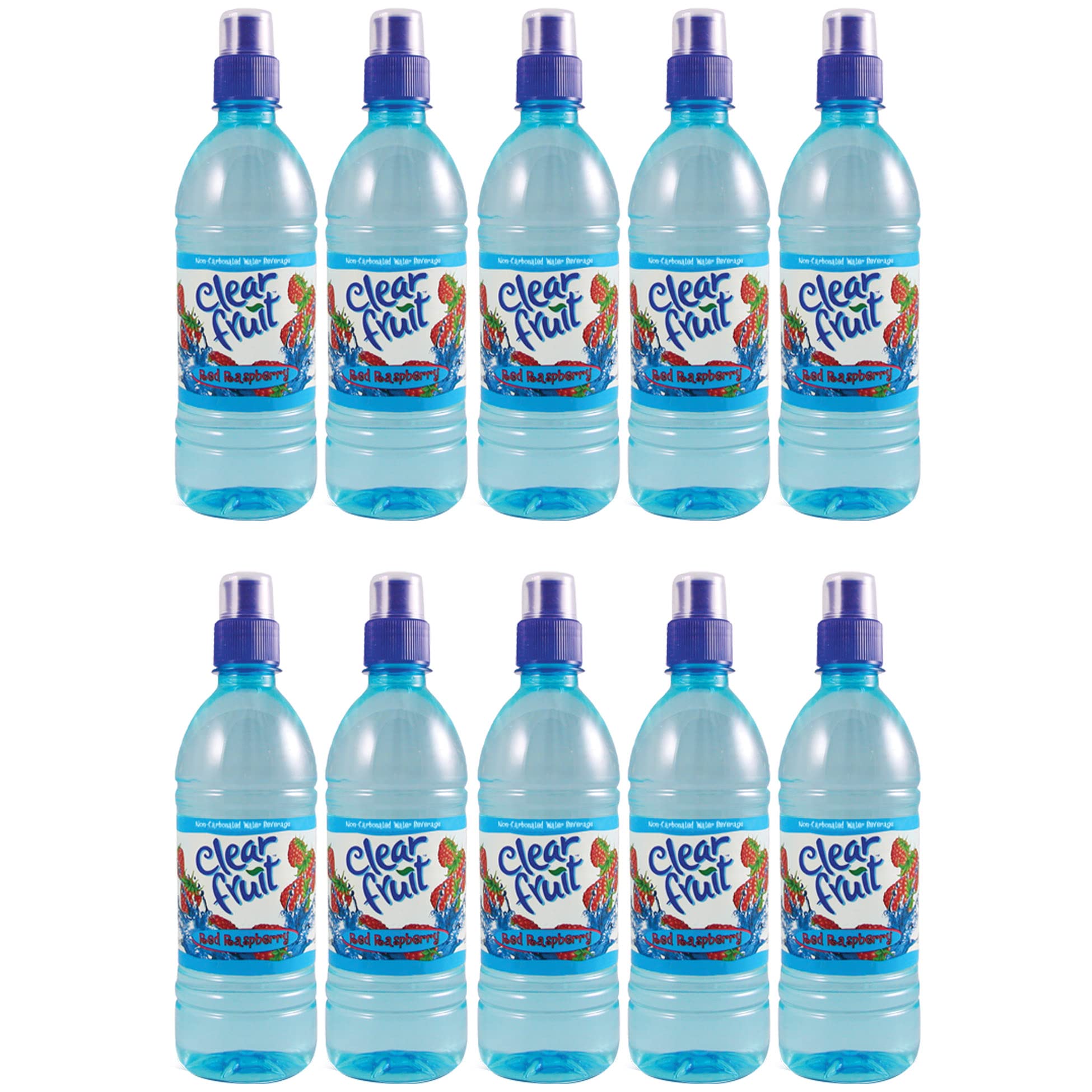 BeeQ Box - (Pack of 10) Clear Fruit Red Raspberry Flavored Water 16.9oz Bottles