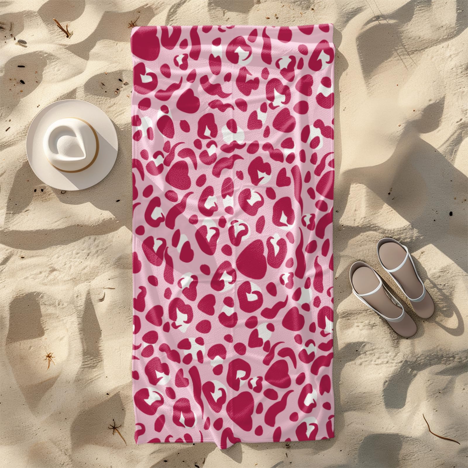Fouta PlageModèle Rose Modèle Surdimensionné avec Diverses Tailles, Respirante et Portable, Parfaite pour Voyages Sorties Piscine et Usage Extérieur Quotidien 90x160 cm
