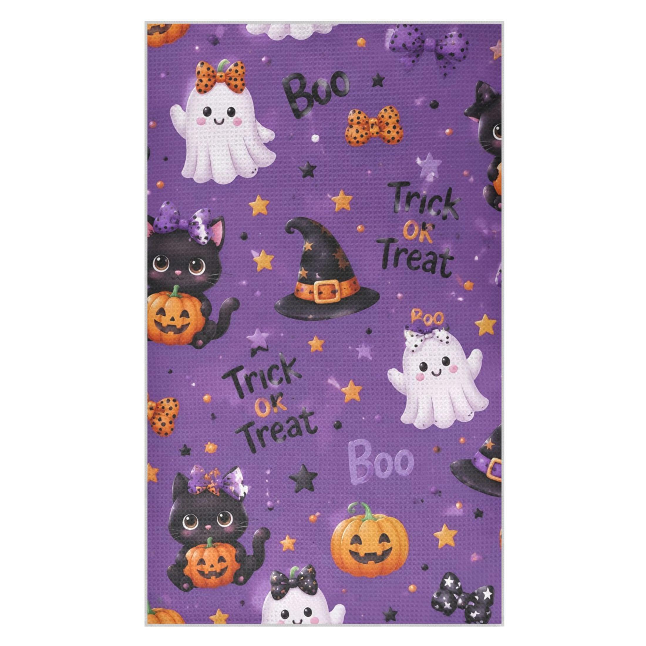 Kutsu Halloween Waffle Weave Kitchen Towels Absorbent Quick Drying Dish Towels for Kitchen, Decorative Tea Towel, 18x30 in
