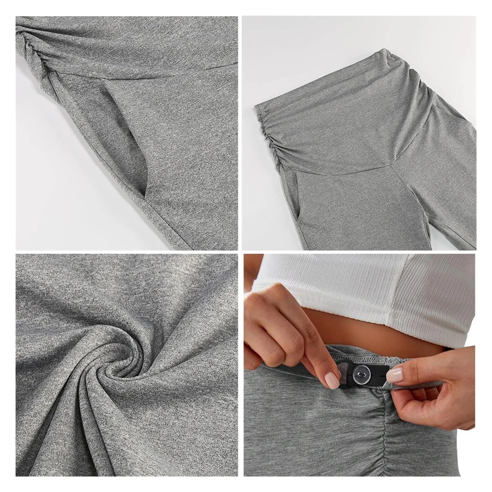 Pantalones de Maternidad, Vestido de Yoga sobre el Vientre, Pantalones de Embarazo for el Trabajo, Pantalones elásticos de Pierna Ancha for Estar en casa(Black,M)
