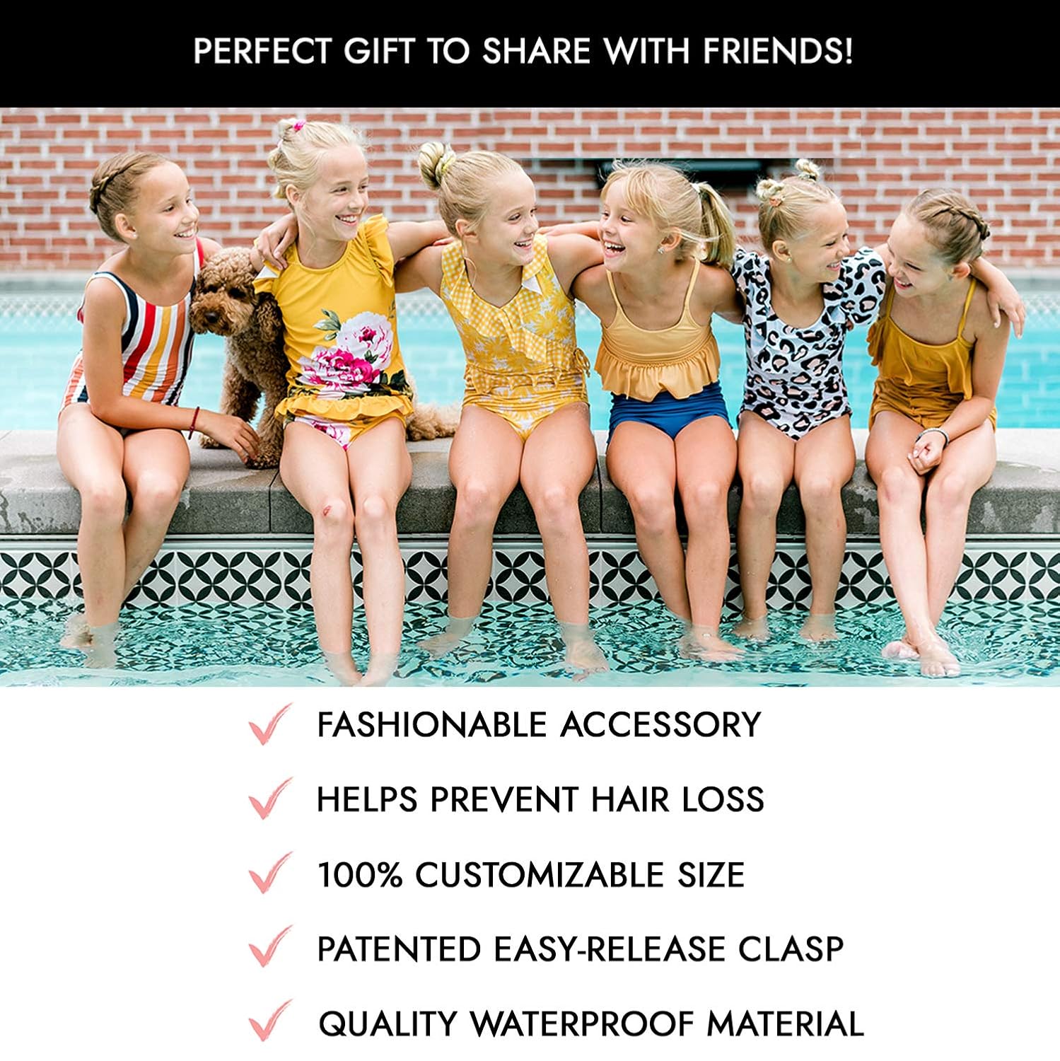 PRO Hair Tie - Easy-Release Clasp - Secure Hold - No Damage - Great for ANY Active Lifestyle (Black Pack of 24)