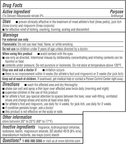 Miniatura 12 de Lotrimin AF el pie de Atleta Antifúngico Desodorante aerosol en polvo, 4,6 onzas, 40788-10, 1, 1