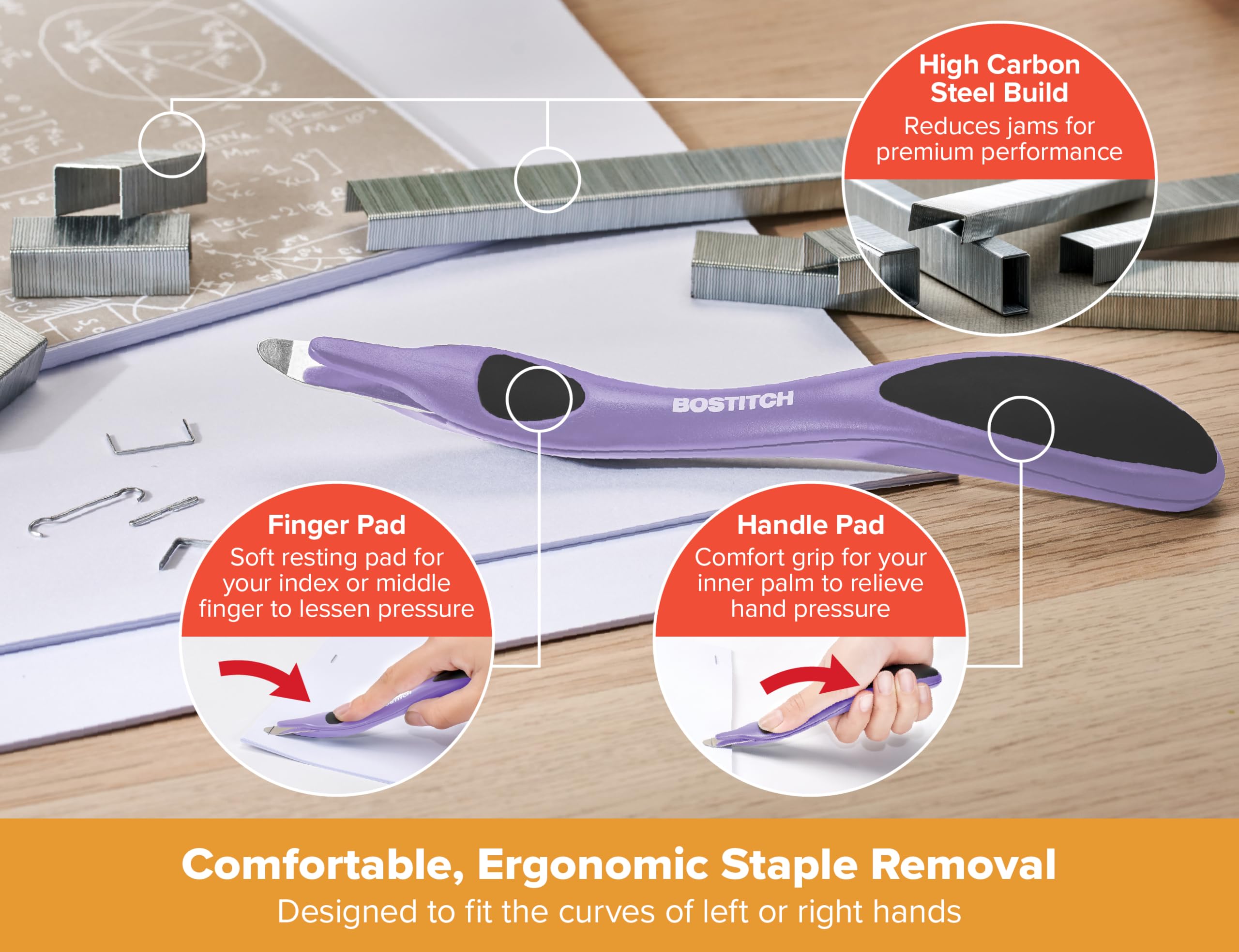 Bostitch Titan Zszywacz metalowy o dużej wytrzymałości, pojemność 50 arkuszy, ze 1250 standardowymi zszywkami i 500 przedłużonymi zszywkami, ergonomiczny zszywacz bez zacinania, zszywacz pełnotaśmowy