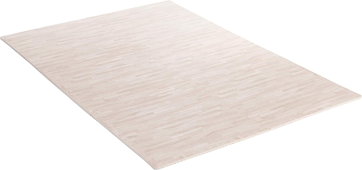 Amazon Basics Wood Print Foam Puzzle Mat Interlocking Tiles