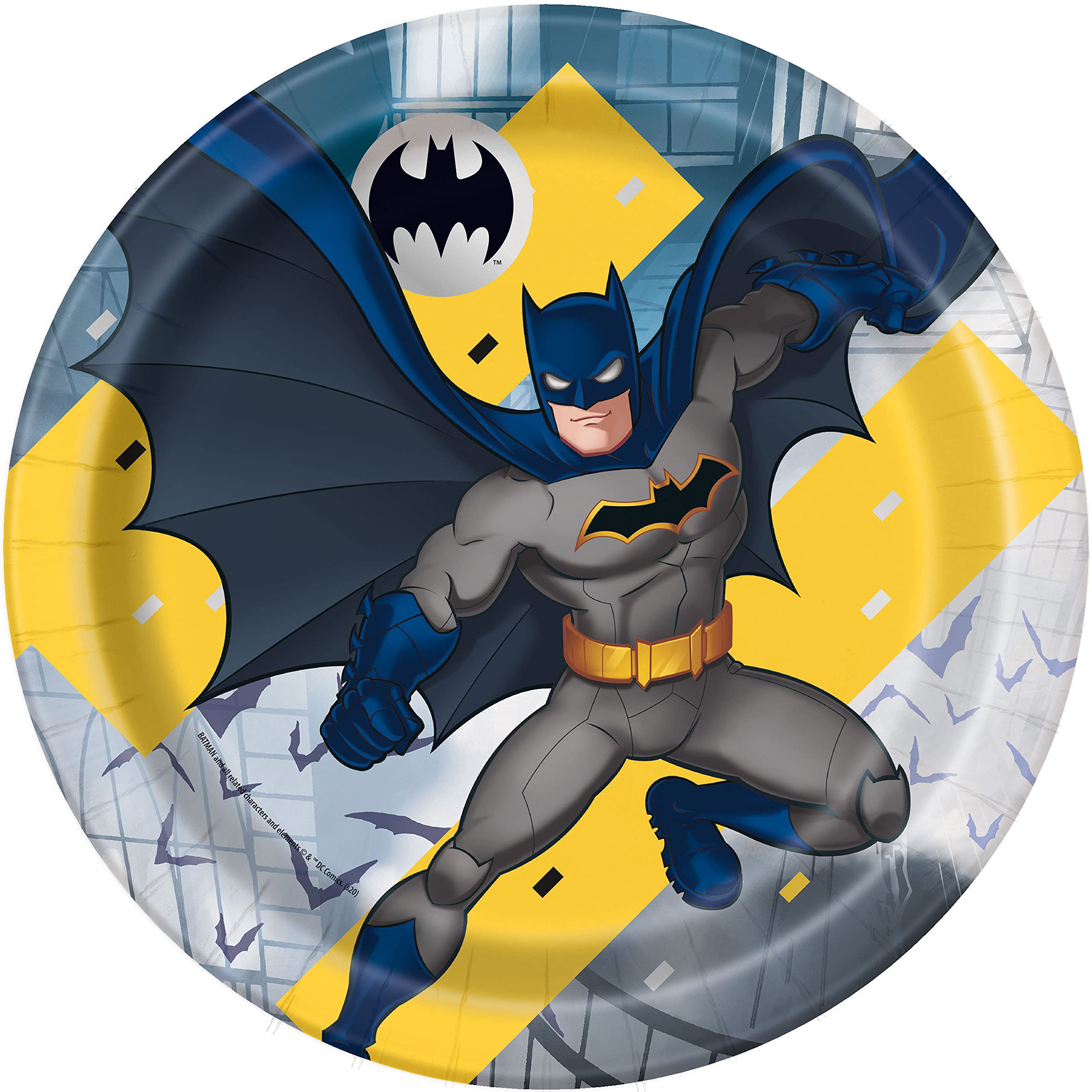 Unique 77515EU Batman Eco Friendly Paper Plates-23cm-Batman Party-Pack of 8, Multicoloured