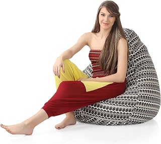 Style Homez Classic Cotton Canvas Polka Dots Printed Bean Bag XXL Size Cover Only Price In India