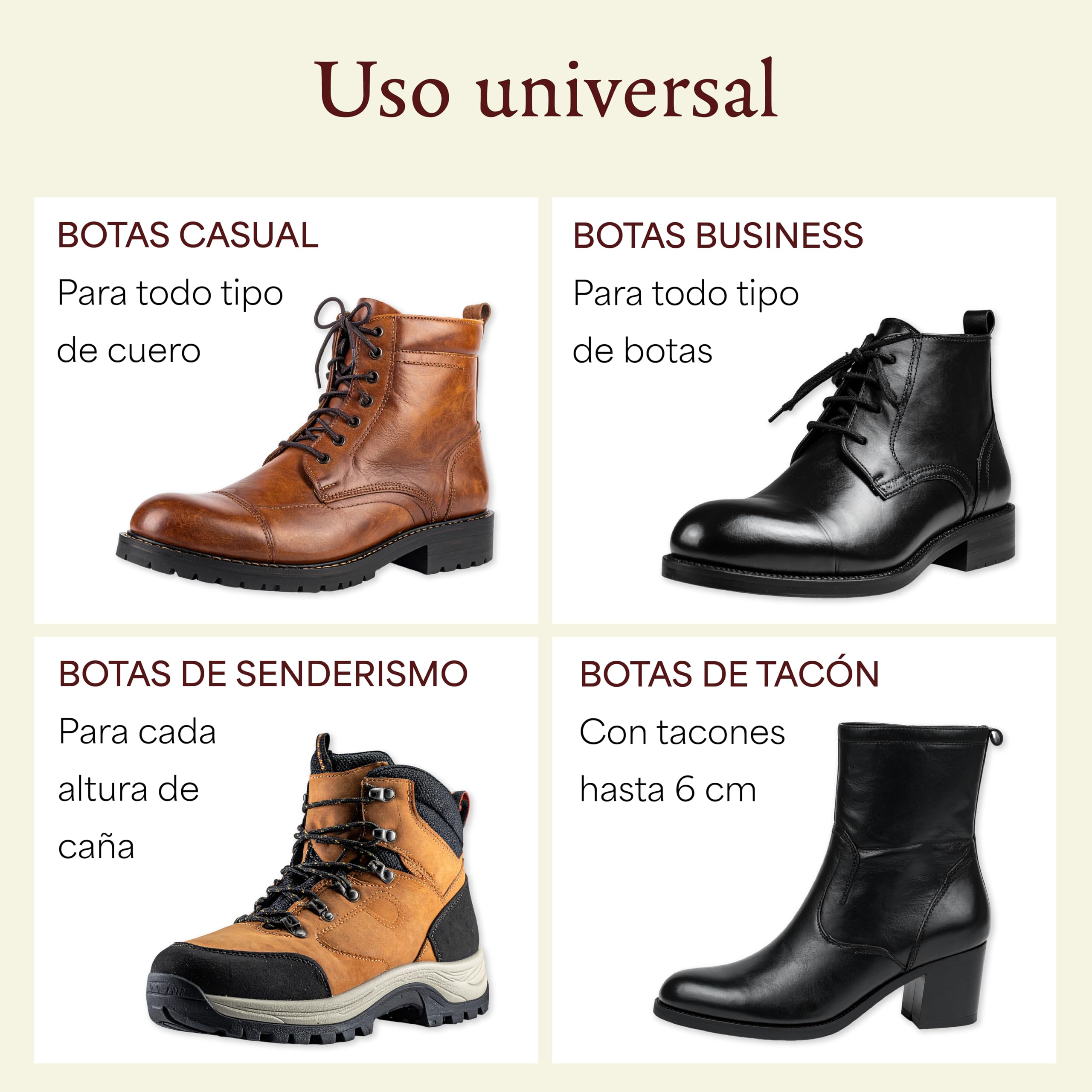 Langer & Messmer alargador de zapatos y botas para el empeine para hombres contra la presión de los zapatos - de madera maciza de haya incl. spray alargador de cuero 50ml