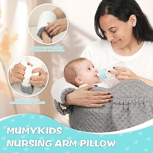Miniatura 3 de Almohada de lactancia gruesa, una almohada de alimentación con una cerca, fabricada con una funda suave y un diseño ergonómico para lactancia materna
