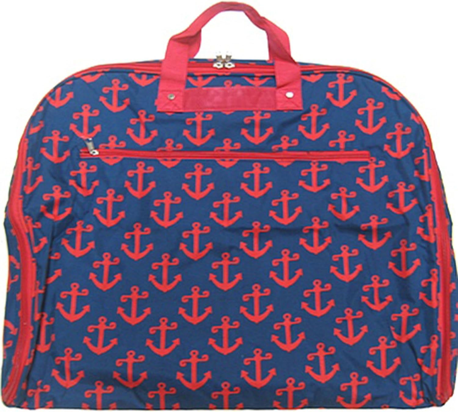 Anchor Print Garment Bag Travel Luggage (Navy & Red) Garment Bags