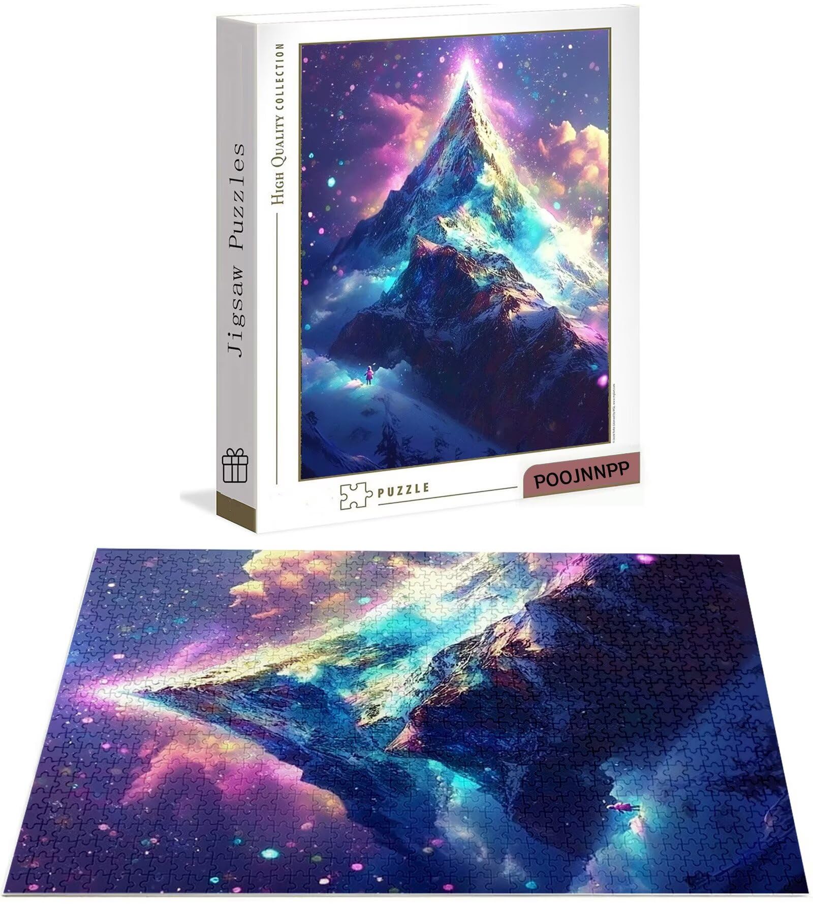 Puzzle 2000 Pezzi per Adulti, Puzzle Aurora in Legno per Adulti, Puzzles Montagna Impegnativi, Giochi Educativo per Famiglie, Rompecapo con Scatola per Decorazioni Casa, Donna Regalo di Natale B-6719