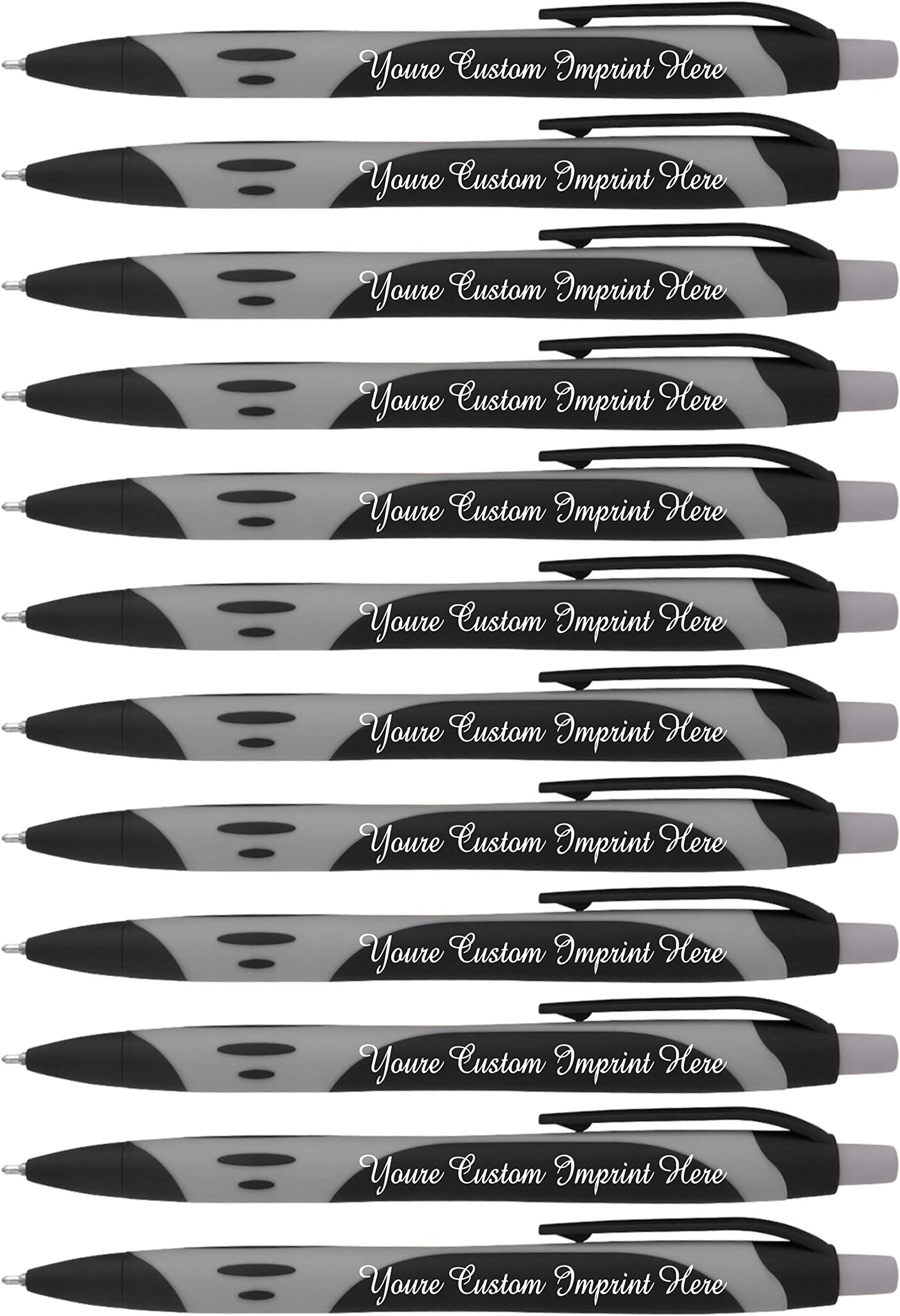 Express PencilsYour Name Custom Printed on our Bentley Rubberized Two-Tone Soft Touch Ballpoint Pen is a stylish, premium pen, black ink, medium point. Box of 12 - Personalized (Grey)