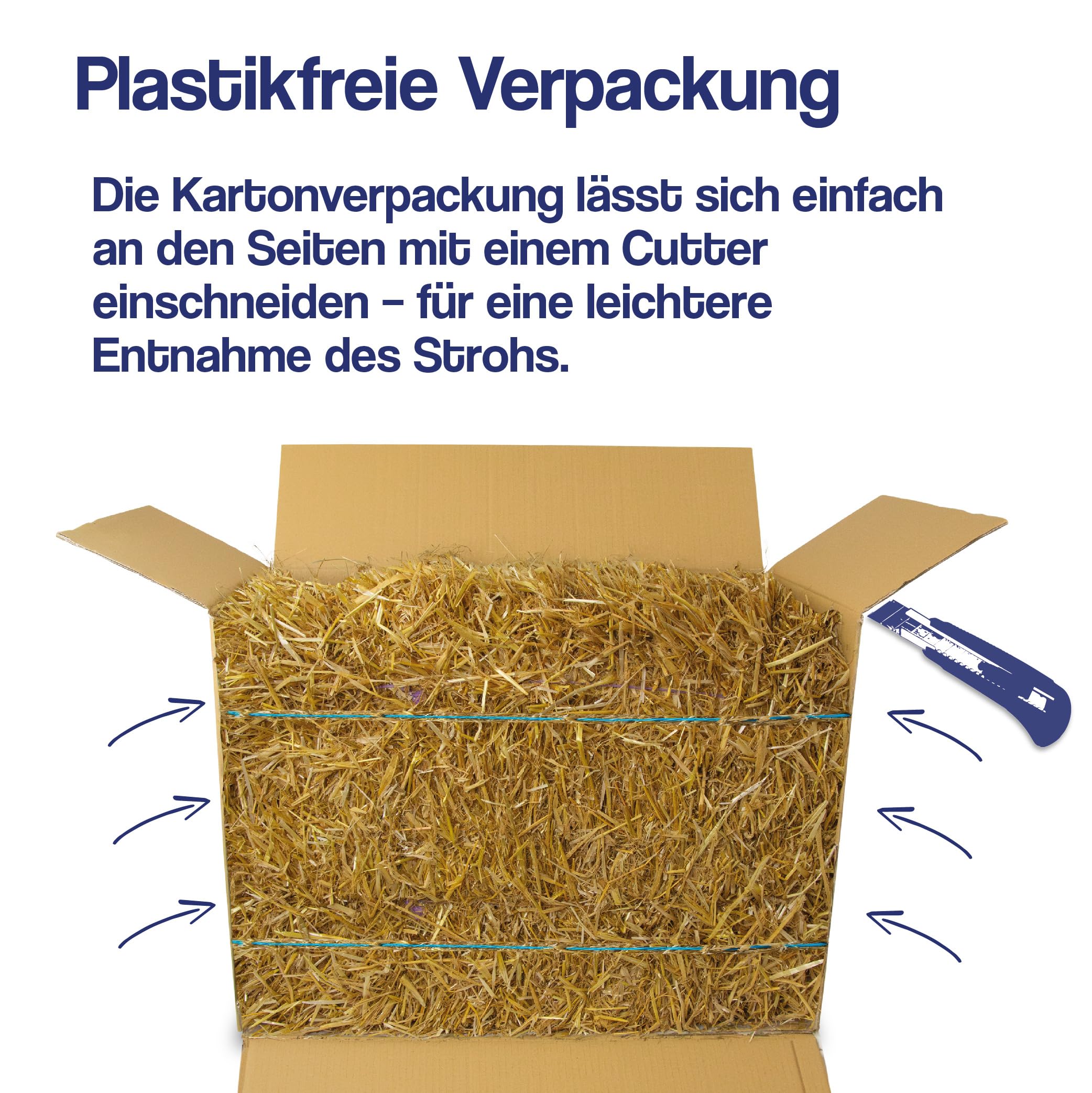10kg Strohballen - für Kaninchen, Meerschweinchen, Hamster und Hasen, auch geeignet als Deko-Stroh, Ballen Direkt aus Bayern