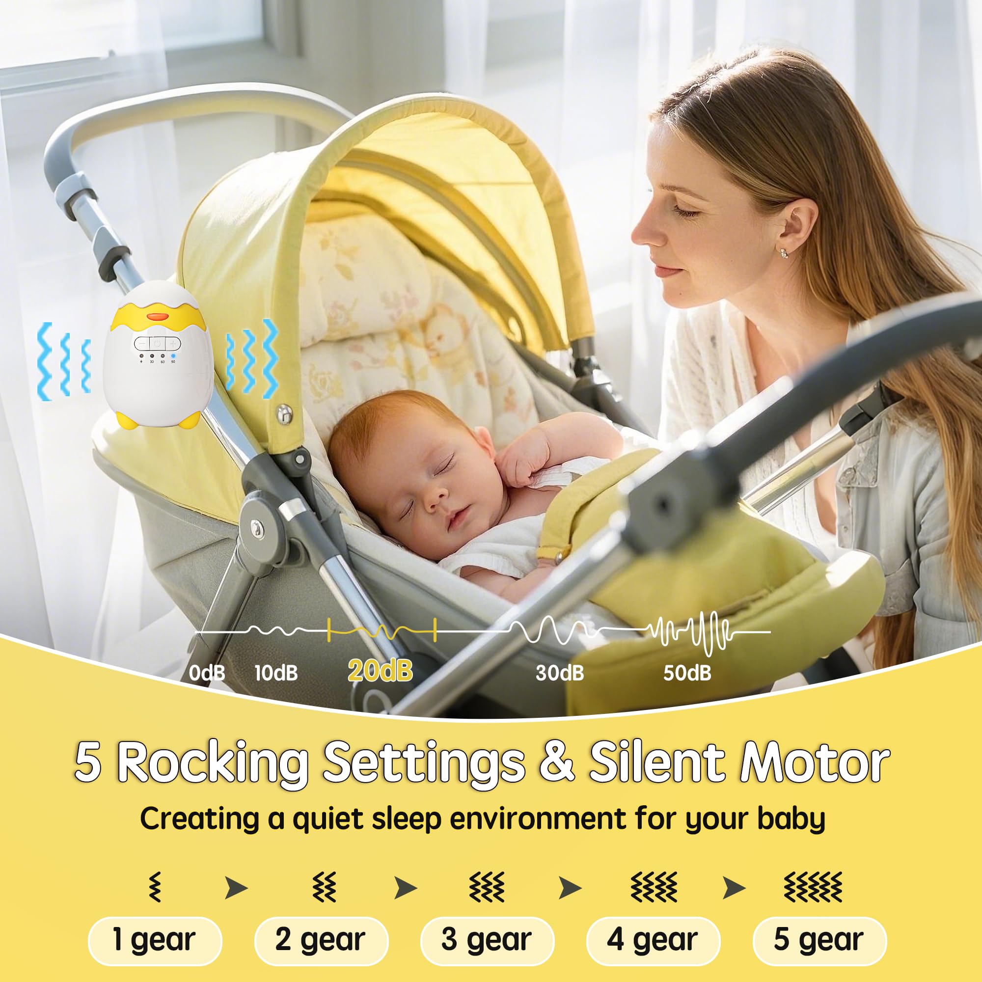 Bouncer Seat For Babies 0-12 Months Rechargeable Baby Rocker For