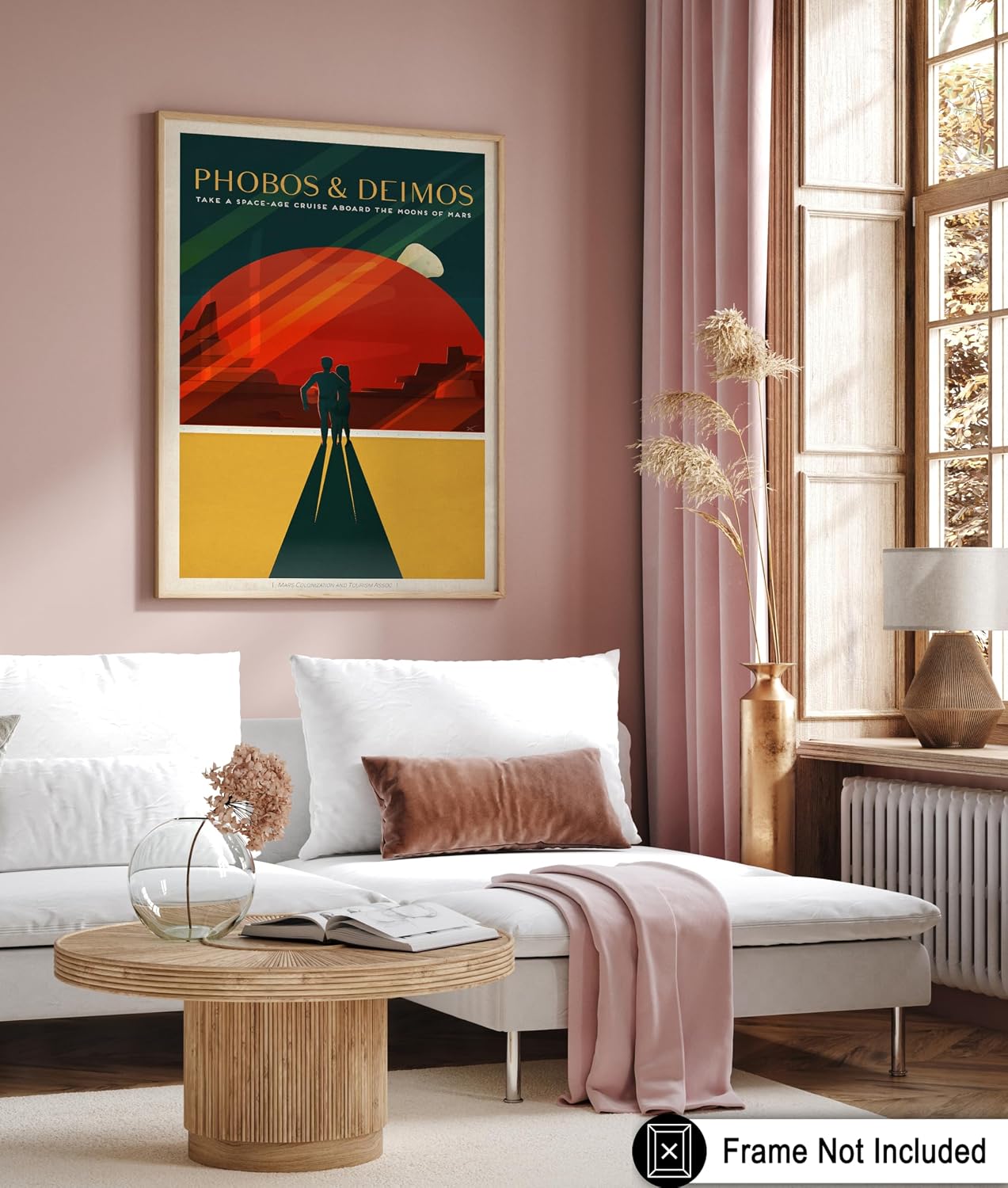 Poster Master Vintage Space & NASA Poster - Phobos and Deimos Print - Moons of Mars Art - Gift for Astronomer, Outer Space Enthusiast - Decor for Bedroom, Living Room, Office - 8x10 UNFRAMED Wall Art