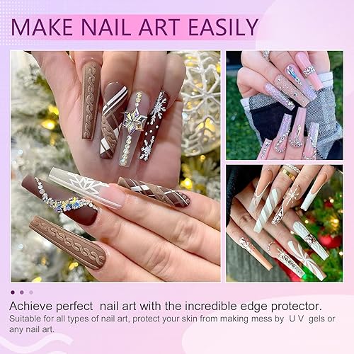 Miniatura 8 de SAVILAND Juego de 3 piezas de látex líquido para uñas, 1.7 onzas líquidas, barrera de esmalte de uñas, protector de cutícula, protector de barrera