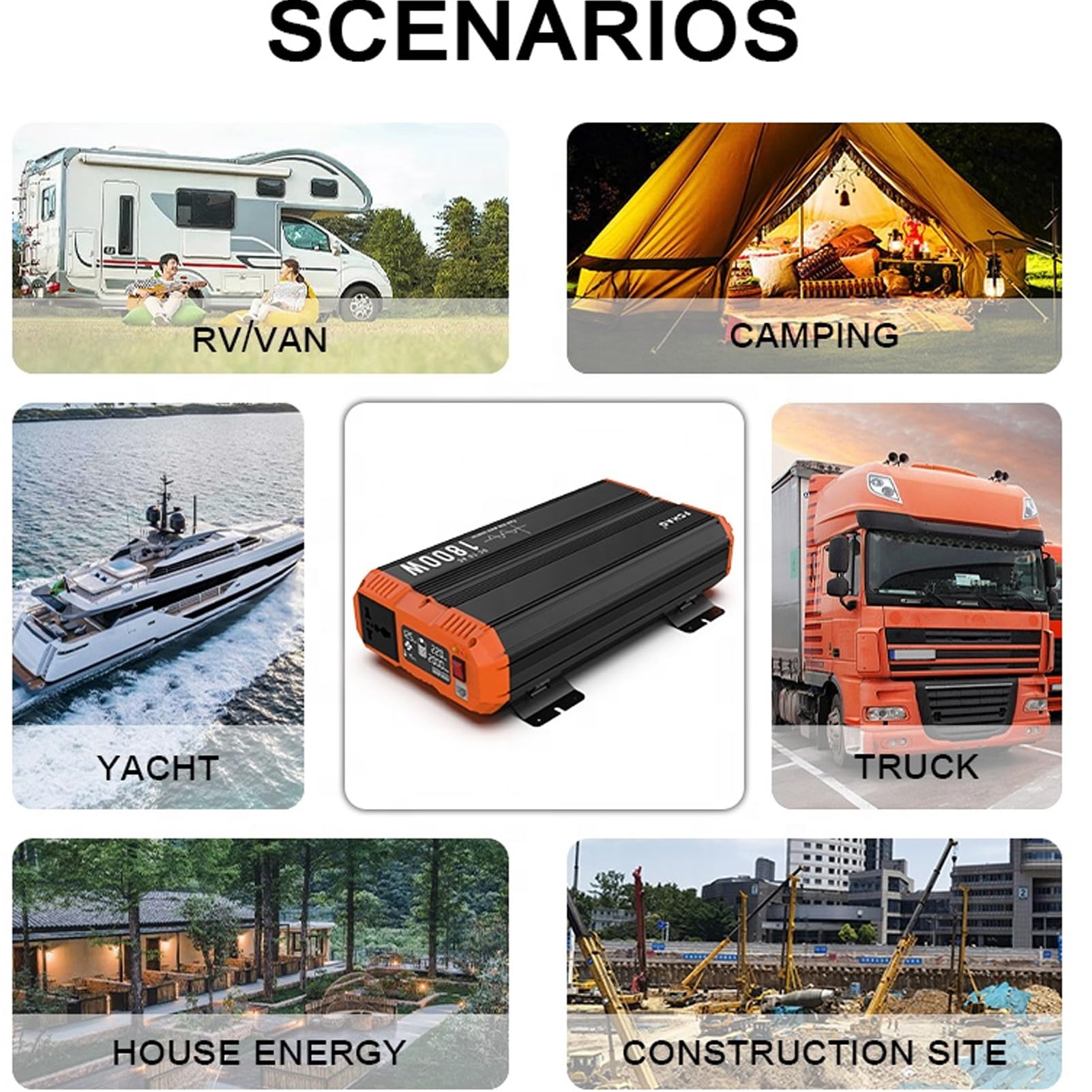 2500W(5000W Peak Power) Car Power Inverter 12v to 220v Pure Sine Wave Voltage Transformer Power Converter with LCD Display and 2 EU Sockets Inverter For Home and RV with Remote Controller 3M Cable