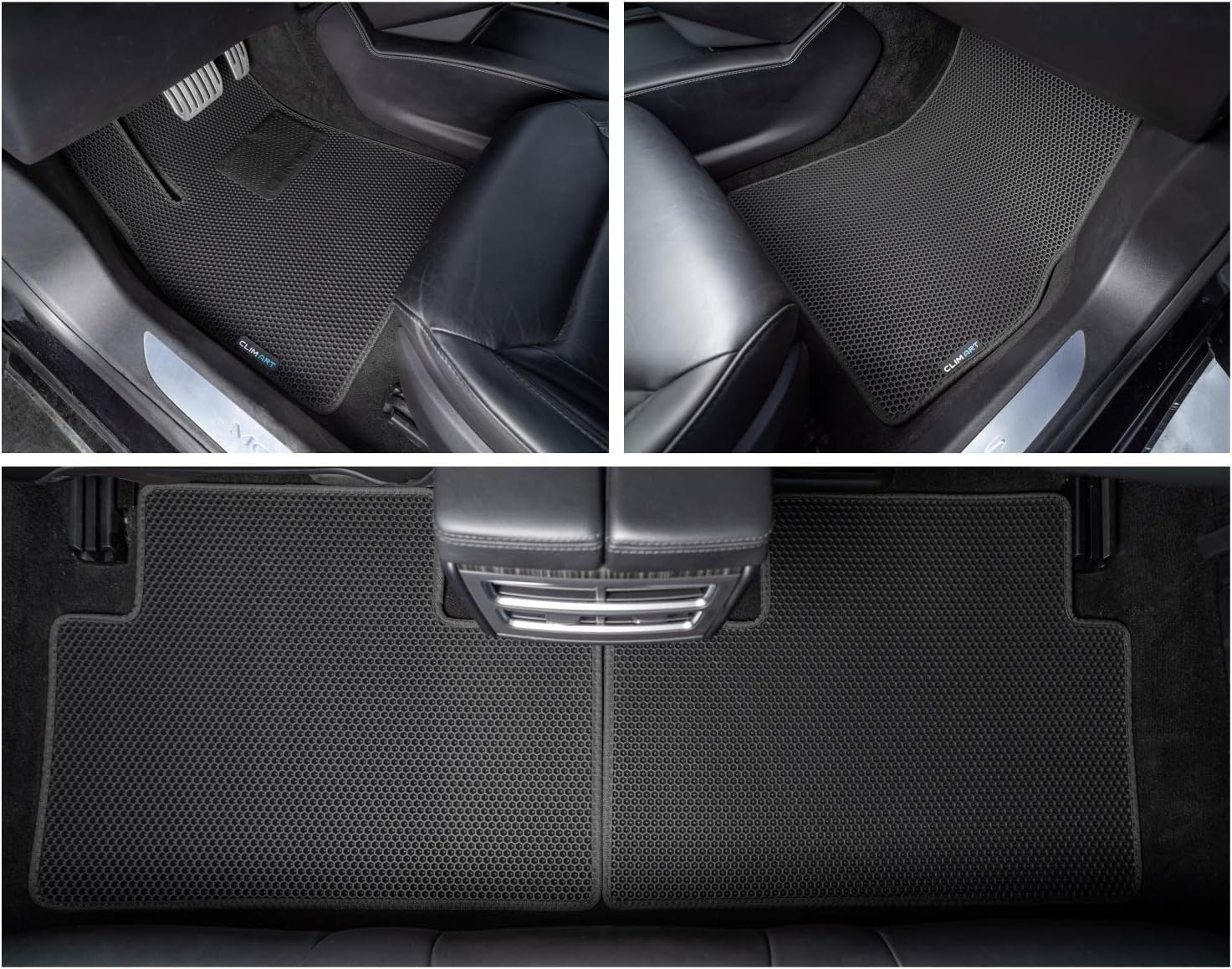 CLIM ART All-Weather Car Floor Mats Compatible with Tesla Model S 2012-2020, Custom-Fit Heavy-Duty Floor Liners for Cars & SUVs, Car Accessories for Men & Women, Black - FL011412163