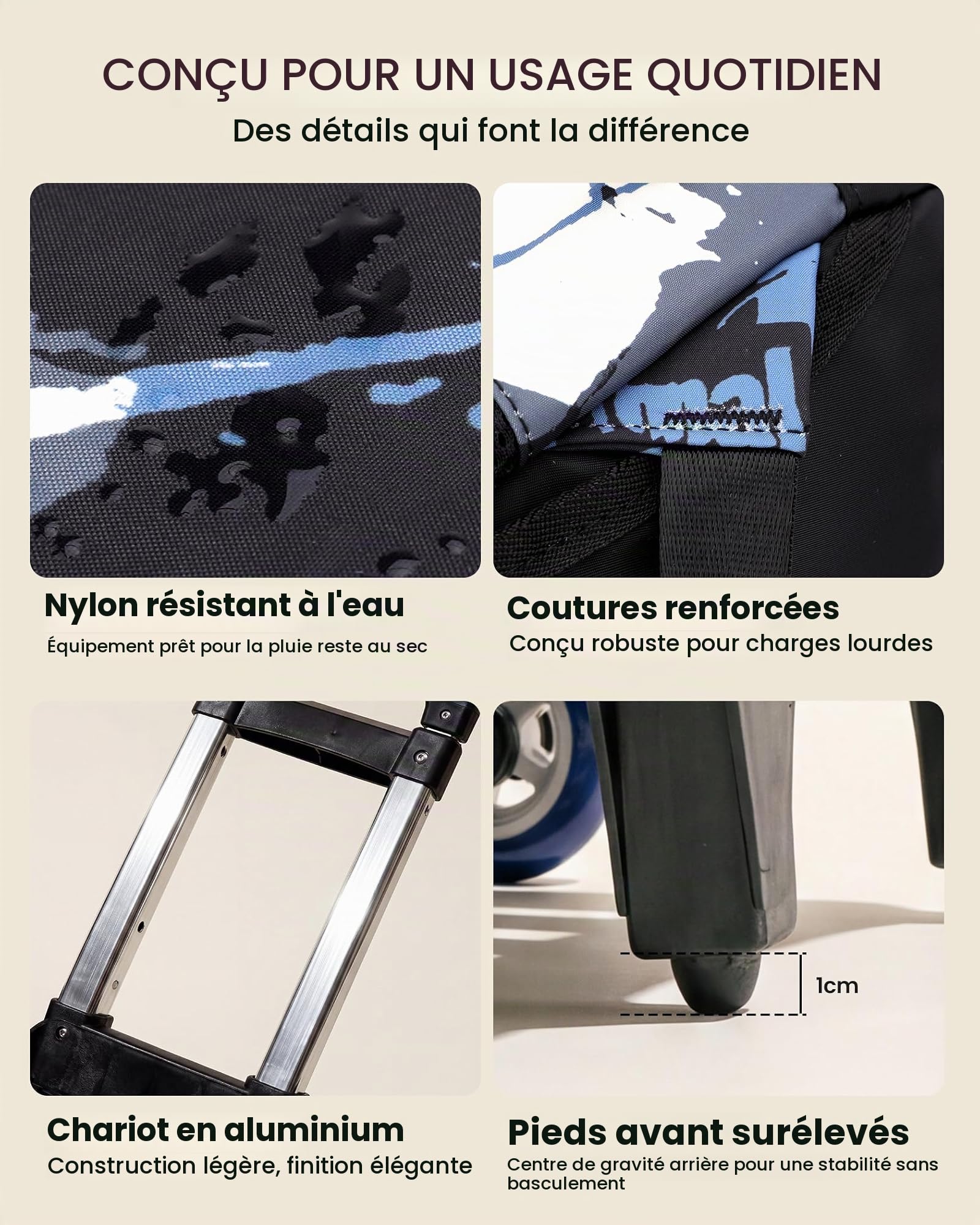 Amythe Sac à Dos à Roulette pour Garcon, 40 Litres Cartable Garcon Collège et Primaire Adapté aux 10 ans et Plus, Sac D'école de Voyage Loisir Élégant pour Homme avec Chariot, Noir