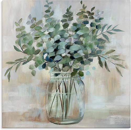Stupell Industries Soothing Eucalyptus Herb Arrangement, Designed By Nan, 17 x 17, Canvas Wall Art