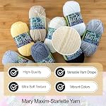 Mary Maxim Starlette, Crochet Yarn for Crocheting, Soft Acrylic Cream Yarn for Afghans, Blankets, Clothing and More, 180 Yards, Natural - 1 Skein