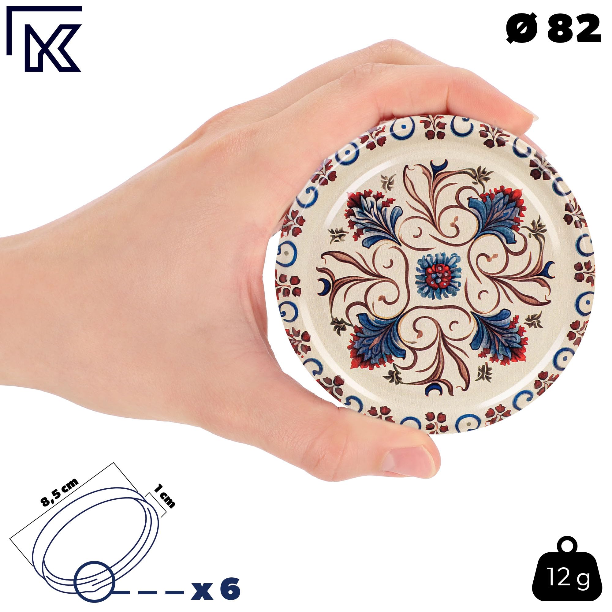 KADAX Lot de 200 couvercles Twist-Off Ø82 mm – Couvercles de Rechange en métal pour bocaux 235-900ml – Fermeture hermétique pour conserves, confitures & cornichons
