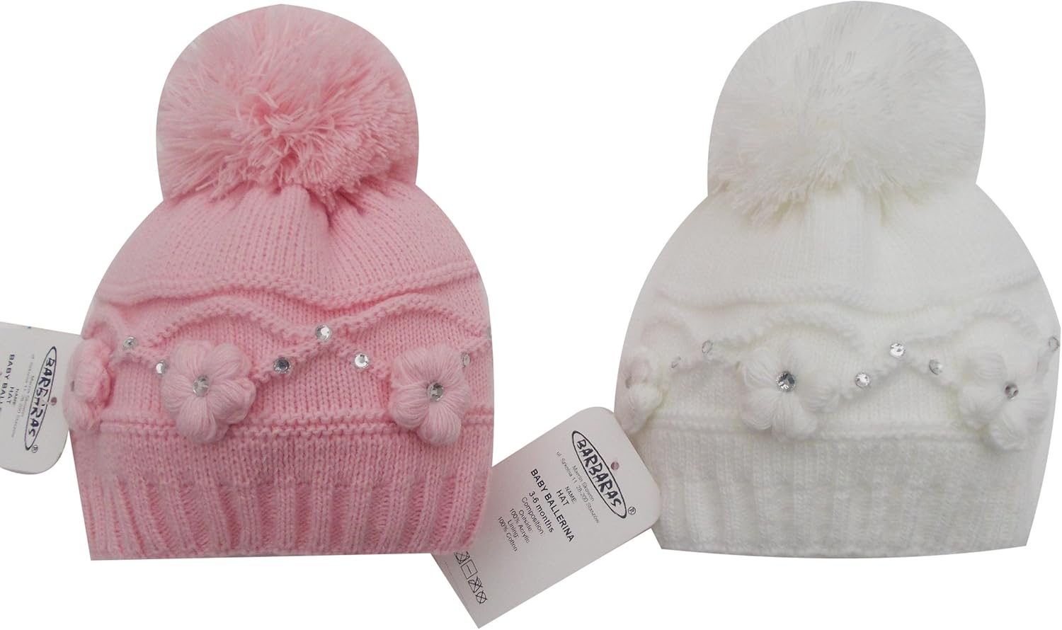Girls white winter hat Clearance