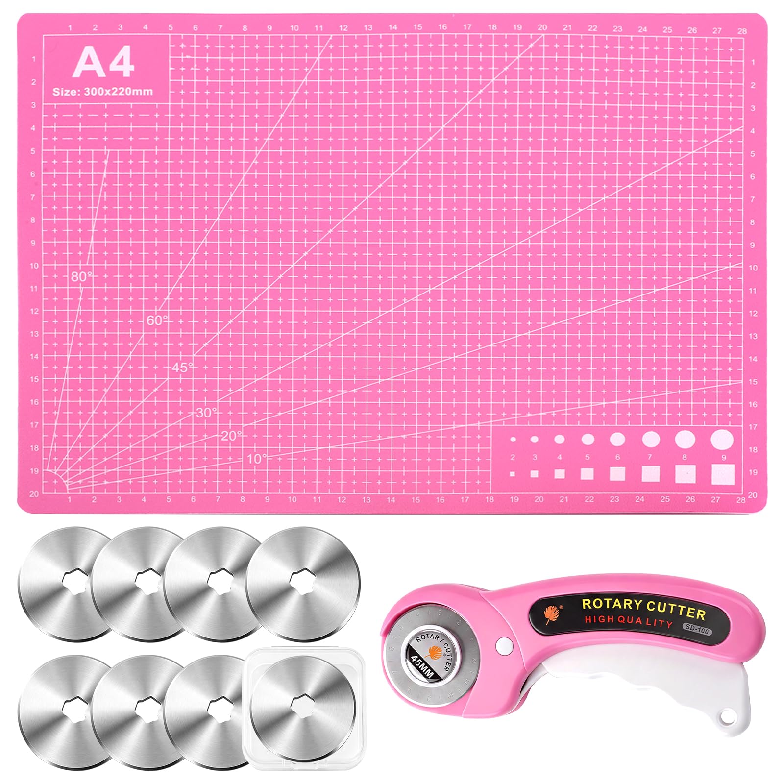 11 PCS Rotary Cutter Set,Cutting Mat,Self-Healing Craft Mat