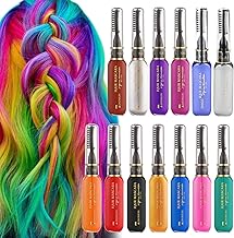 13 Couleurs Peigne coloration cheveux Temporaire, kit Couleur Temporaire Mascara pour Cheveux Lavable, Craie pour Cheveux Bleu, pour Filles et Adultes Anniversaire, Halloween, Cosplay ou Fête
