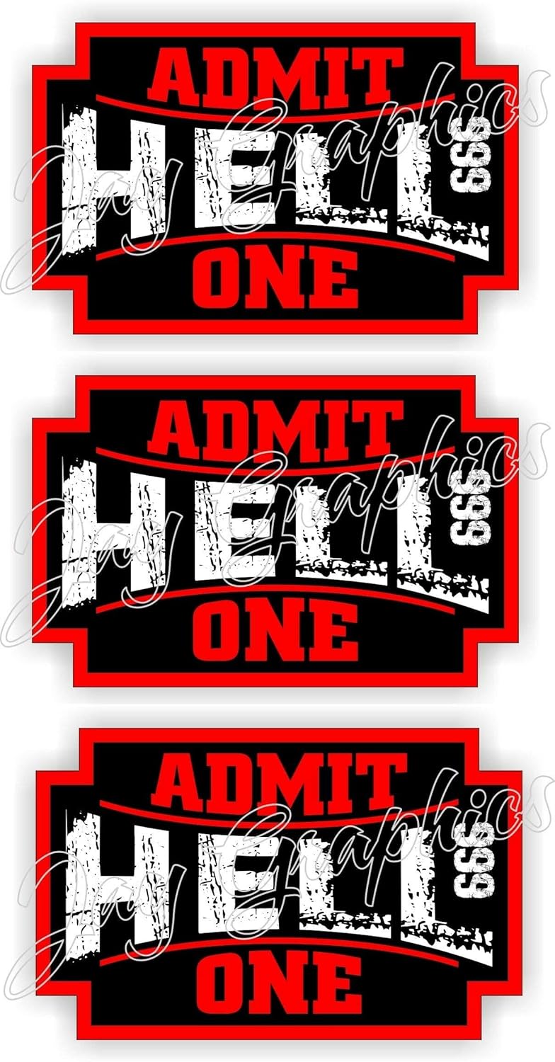 2pcs Cool Ticket to Valhalla Hard Hat Stickers, Valhalla Admit One, Helmet Sticker Decals